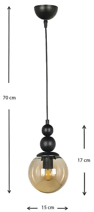 Φωτιστικό οροφής Latona Megapap E27 μεταλλικό μονόφωτο χρώμα μαύρο 15x15x70εκ.
