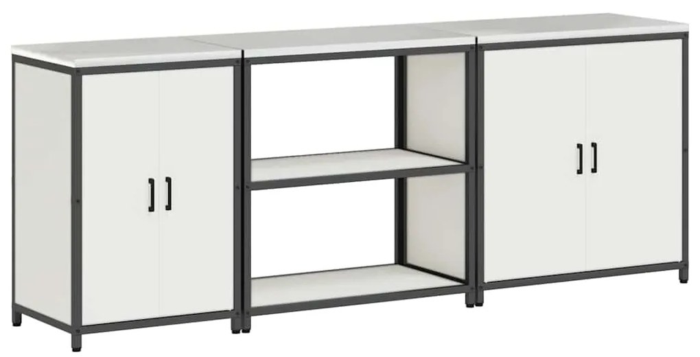 vidaXL Σετ Αποθήκευσης Κουζίνας με ράφι Άλλο 3 pcs Λευκό 210 x 50 x 92 εκ