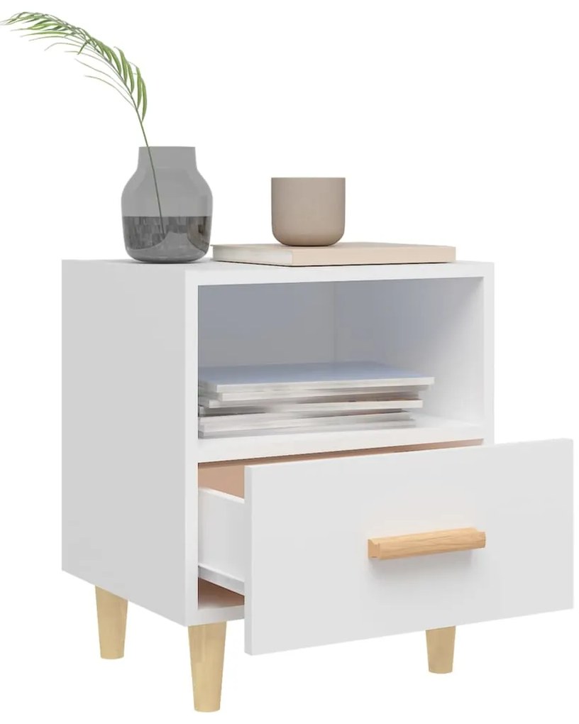 vidaXL Κομοδίνα 2 τεμ. Λευκά 40 x 35 x 47 εκ.