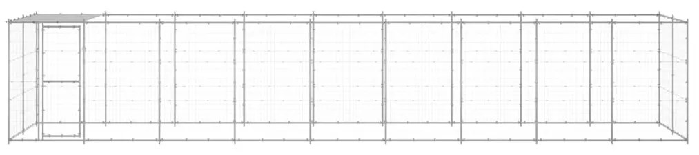 vidaXL Κλουβί Σκύλου Εξ. Χώρου με Στέγαστρο 21,78 μ² Γαλβ. Χάλυβας