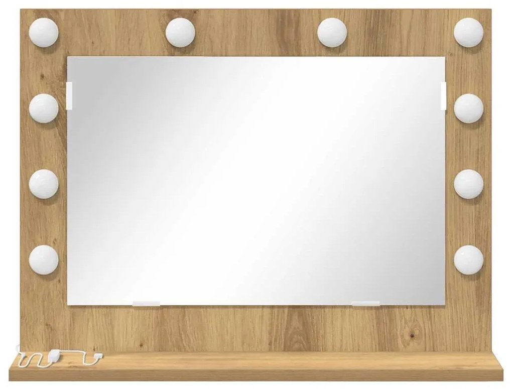 vidaXL Καθρέφτης τουαλέτας Ορθογώνιος Artisan Oak 60 x 45 x 18 εκ.