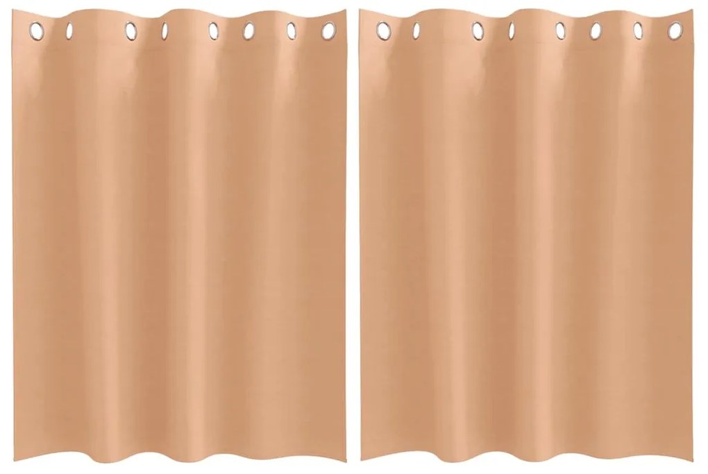 vidaXL Κουρτίνες με κουρτίνες 2 pcs Ανοιχτό καφέ Πολυεστέρας