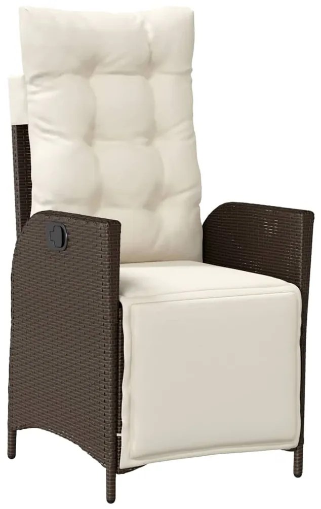 vidaXL Σετ Τραπεζαρίας Κήπου 9 τεμ. Καφέ Συνθετικό Ρατάν με Μαξιλάρια