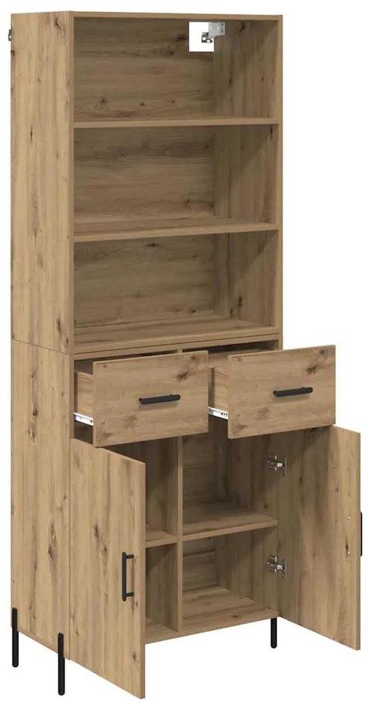 vidaXL Highboard Artisan Oak 69,5 x 32,5 x 180 εκ Επεξεργασμένο ξύλο