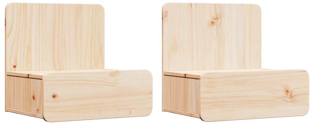 vidaXL Κομοδίνο 2 pcs Καφέ 44 x 32.5 x 40 εκ. Μασίφ ξύλο πεύκου