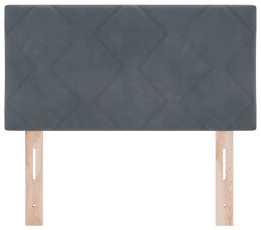 vidaXL LED Κεφαλάρι με φώτα λωρίδας LED Σκούρο γκρι 80 cm Βελούδο