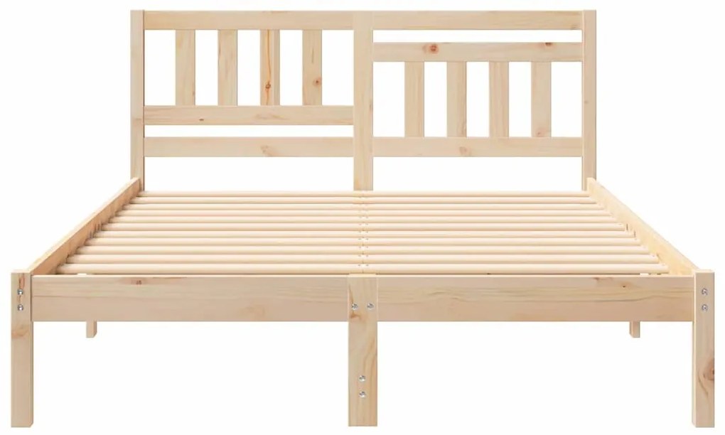 vidaXL Σκελετός Κρεβατιού Καφέ 120 x 200 cm Μασίφ ξύλο πεύκου