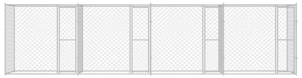 vidaXL Κλουβί σκύλου Ασημί 800 x 200 x 200 εκ. Επικαλυμμένος Χάλυβας