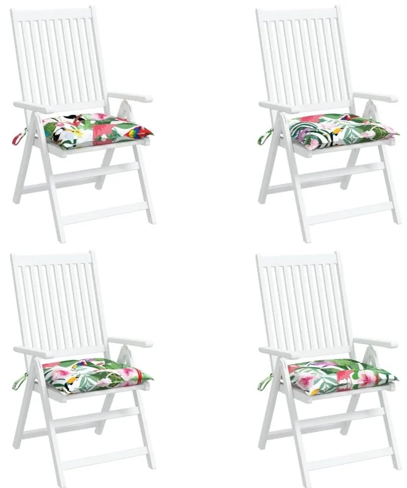 Μαξιλάρια Καρέκλας 4 τεμ. Πολύχρωμα 50 x 50 x 7 εκ. Υφασμάτινα - Πολύχρωμο