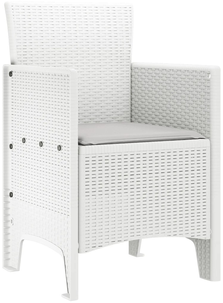 vidaXL Καρέκλες κήπου 2 pcs Λευκό 53 x 49 x 85 εκ. Πλαστικό