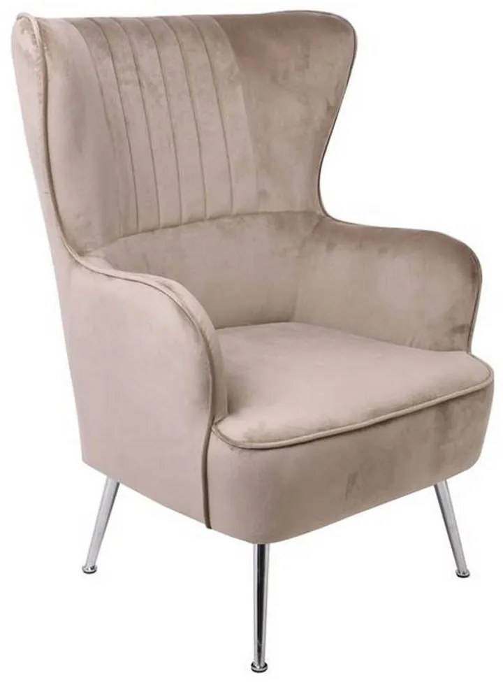 Πολυθρόνα Croma Brown Velure Ε7138,8 76x80x104cm Velvet, Metal