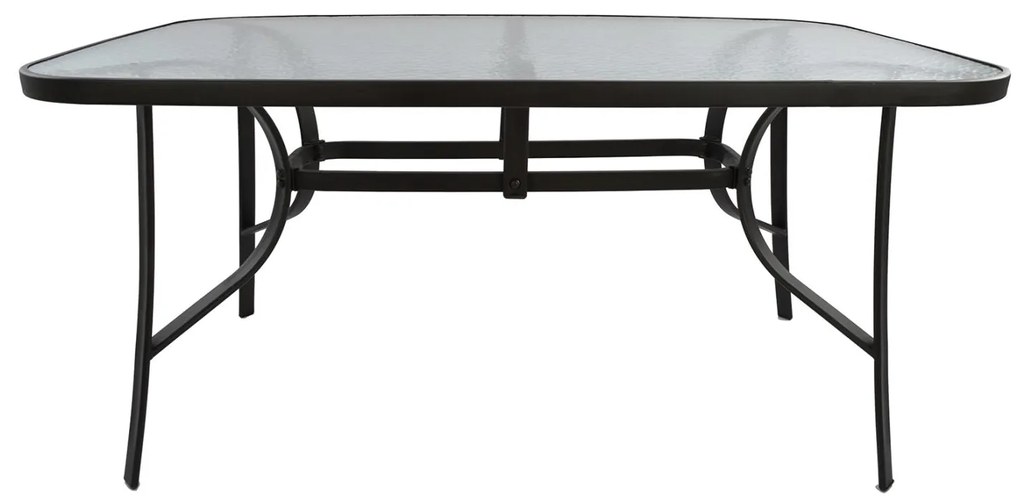 Σετ κήπου Τραπεζαρία HM5196 5 τεμ Μεταλλικό Καφέ με Τραπέζι 150x90x72 εκ. &amp; 4 Καρέκλες Camel