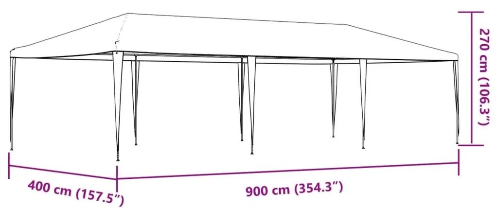 Κιόσκι Εκδηλώσεων Επαγγελματικό Ανθρακί 4 x 9 μ. 90 γρ./μ²   - Ανθρακί