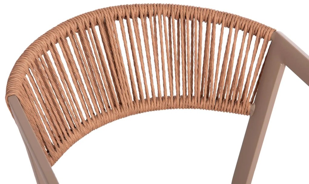 Καρέκλα - Πολυθρόνα MIRI C5891.03 Αλουμινίου Σκελετός - Textline Σαμπανιζέ και Rattan Μπέζ 56x60x81,5Υ εκ. 56x58x80.5 εκ.