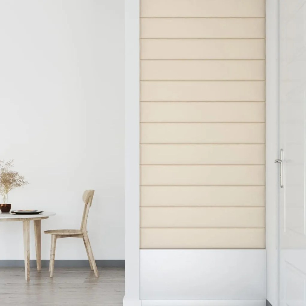 vidaXL Πάνελ Τοίχου 12 τεμ. Λευκό 90x15 εκ. 1,62 μ² Βελούδινα