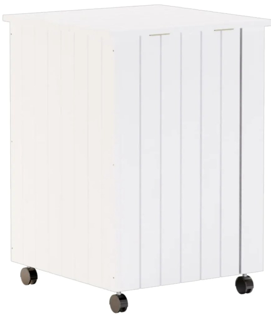 vidaXL Καλάθι Άπλυτων με Τροχούς RANA Λευκό 45x45x64εκ. Μασίφ Πεύκο