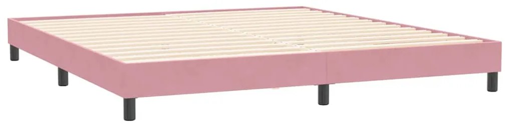 Box Spring κρεβάτι με στρώματα ροζ 180x210 cm Βελούδινο - Ροζ