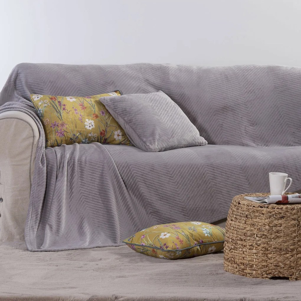 Ριχτάρι Διθέσιου Καναπέ Fleece (180x250) Nef-Nef Homeware Dakari Grey