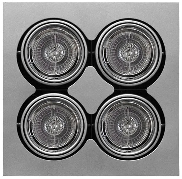 Adeleq Φωτιστικό Ψευδοροφής Ar111 4x50W Με Λάμπα Ασημί 3-124106