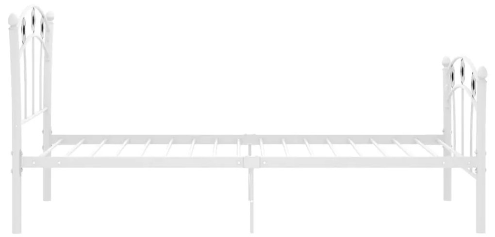 vidaXL Πλαίσιο Κρεβατιού με Σχέδιο Μπάλα Λευκό 90 x 200 εκ. Μεταλλικό