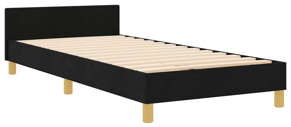 vidaXL Σκελετός Κρεβατιού με κεφαλάρι Μαύρο 100 x 200 cm ύφασμα