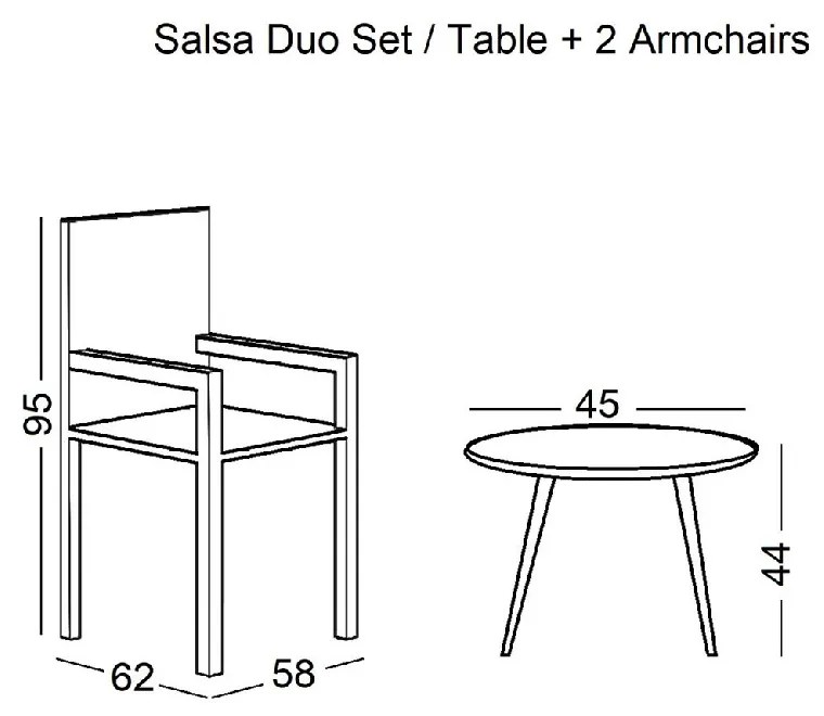 SALSA DUO SET ΚΑΘΙΣΤΙΚΟ ΚΗΠΟΥ ΜΕΤΑΛΛΟ ΜΑΥΡΟ - ΓΥΑΛΙ - WICKER ΦΥΣΙΚΟ: ΤΡΑΠΕΖΑΚΙ+2 ΠΟΛΥΘΡΟΝΕΣ