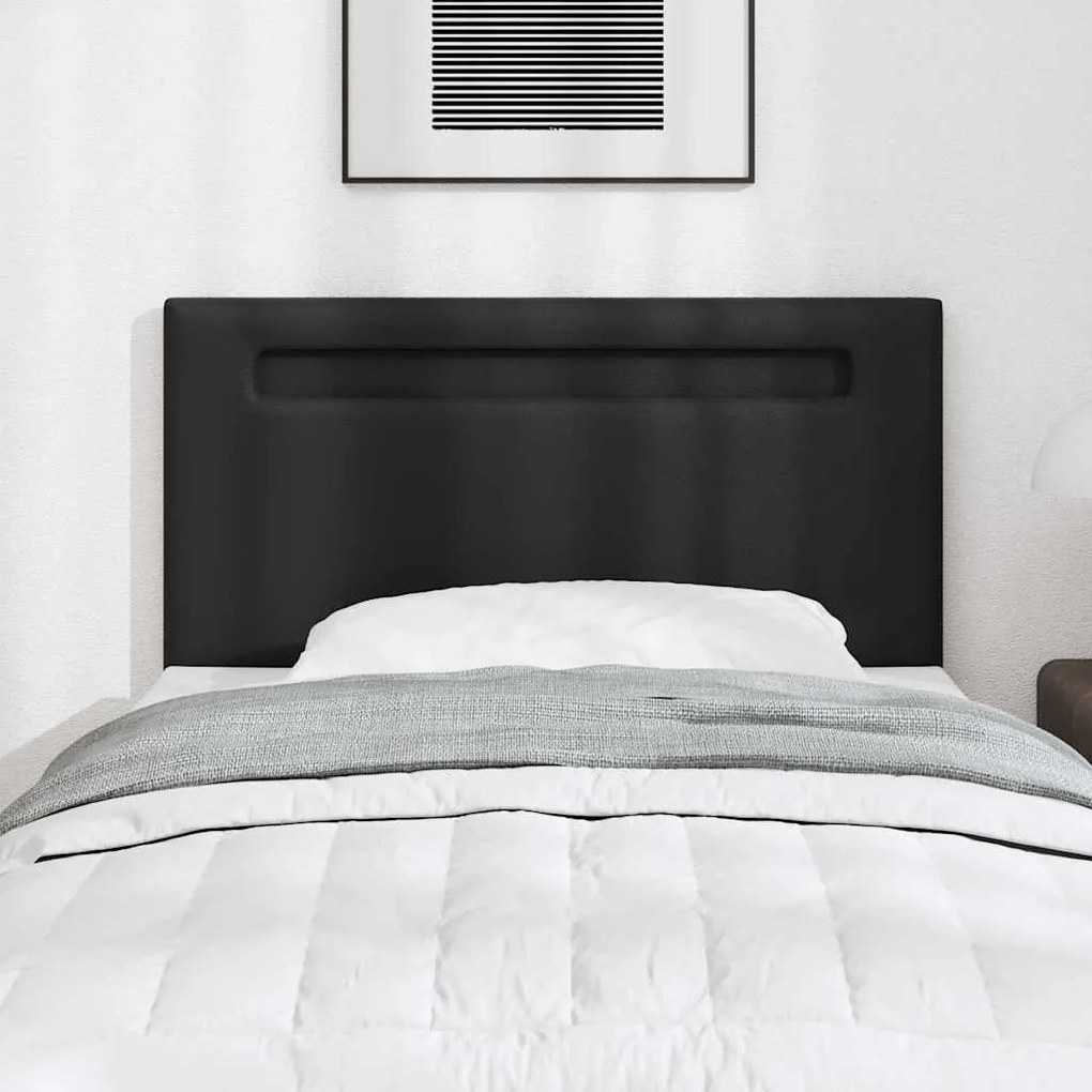 vidaXL Κεφαλάρι Επιτοίχιο με κεφαλάρι Μαύρο 90 cm PVC
