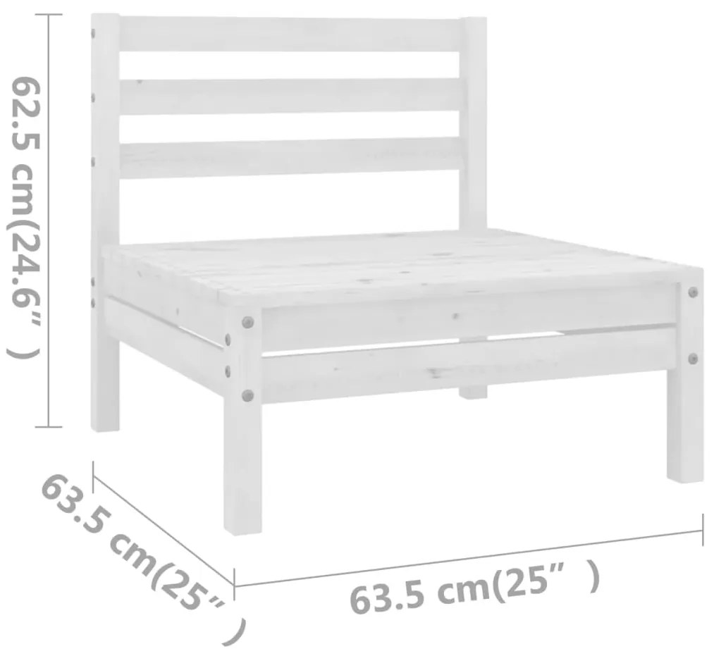vidaXL Σαλόνι Κήπου Σετ 8 Τεμαχίων Λευκό από Μασίφ Ξύλο Πεύκου