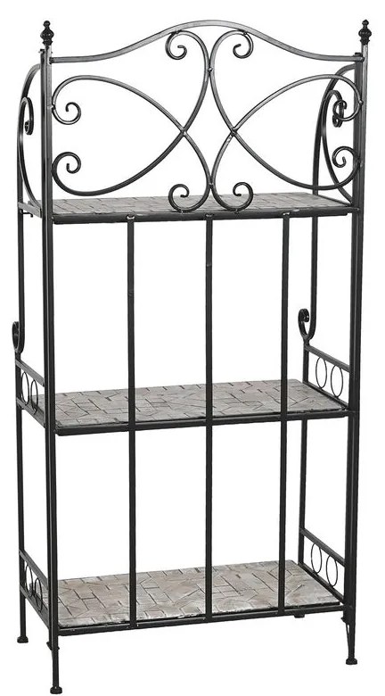 Ράφια Home ESPRIT Μαύρο Πολύχρωμο Κεραμικά Σφυρηλατημένο 3 Ράφια 54 x 29 x 121 cm 58 x 31,5 x 117 cm