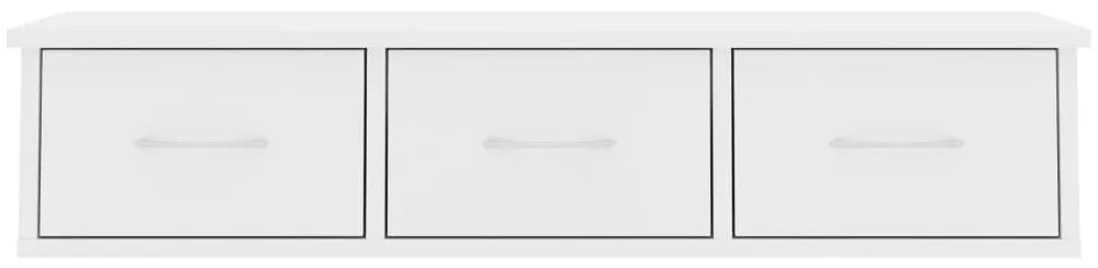 vidaXL Ράφι Τοίχου με Συρτάρια Λευκό 88 x 26 x 18,5 εκ. από Επεξ. Ξύλο
