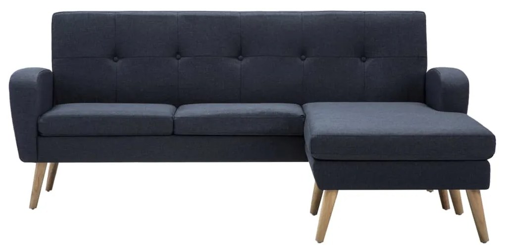 vidaXL Καναπές Γωνιακός Σκούρο Γκρι 186 x 136 x 79 εκ. Υφασμάτινος