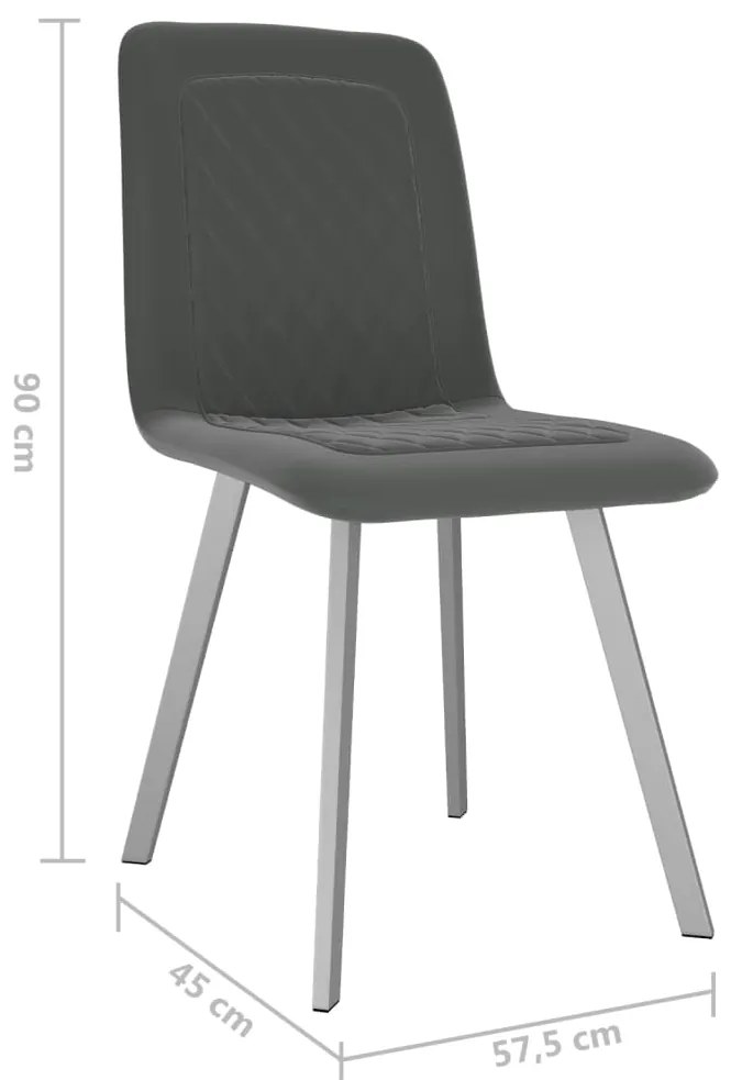 vidaXL Καρέκλες Τραπεζαρίας 2 τεμ. Γκρι Βελούδινες