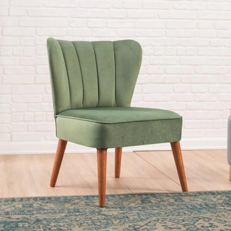 0213583 Καρέκλα Layla Megapap υφασμάτινη χρώμα πράσινο 64x59x84εκ. Ύφασμα, 1 Τεμάχιο
