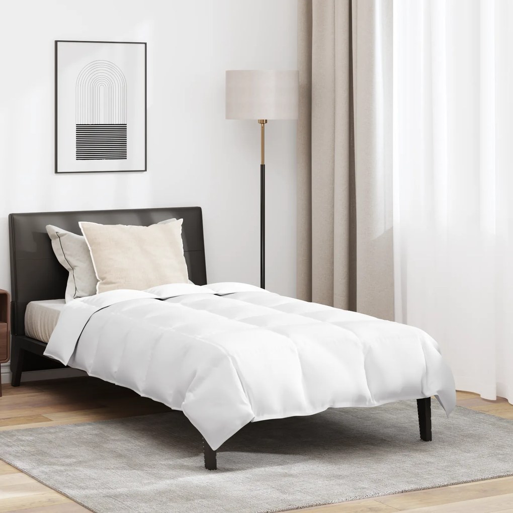 vidaXL Πάπλωμα με μαξιλάρι 2 pcs Λευκό 140 x 220 cm Πούπουλο