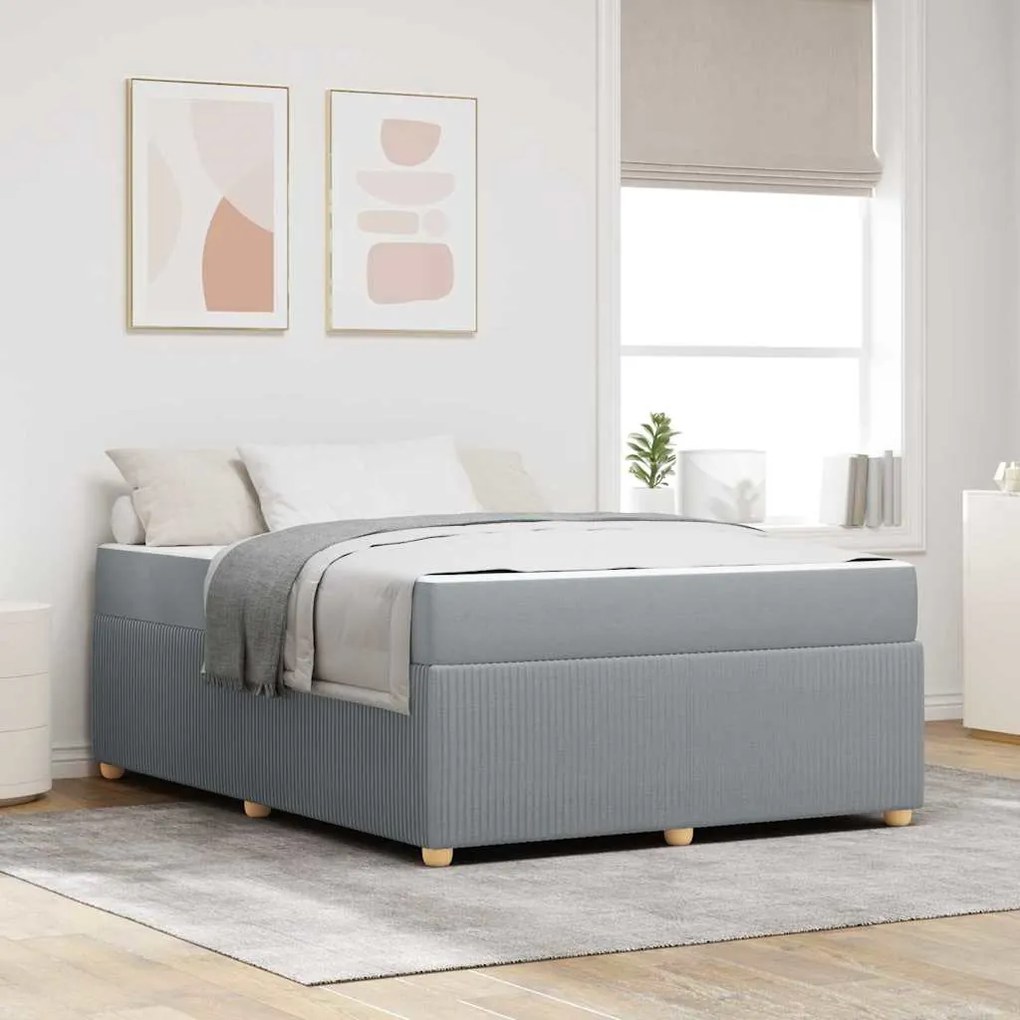 vidaXL Σκελετός Κρεβατιού Άλλο Ανοιχτό γκρι 140 x 200 cm ύφασμα