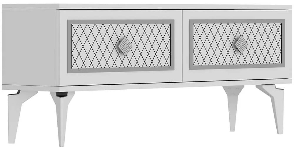 Έπιπλο Τηλεόρασης Arel 475OLV2648 120x29,6x49cm White-Silver
