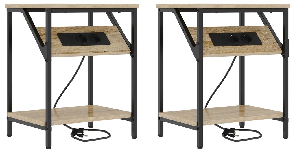 vidaXL Κουτιά Κρεβατοκάμαρας 2 pcs Sonoma Δρυς 38 x 30 x 48 εκ.