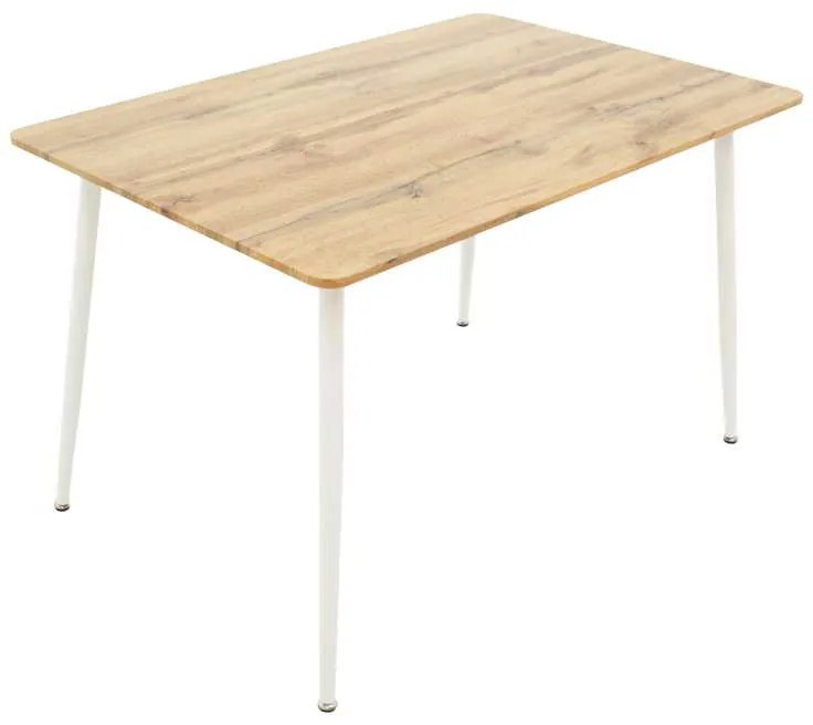 Τραπεζαρία Cuba-Caron pakoworld σετ 5τεμ sonoma-λευκό 120x80x75εκ