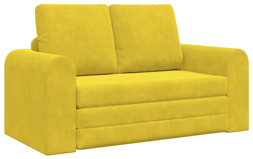 vidaXL Καναπές Δαπέδου 2 σε 1 Κίτρινος 148x71x83 εκ. Βελούδο