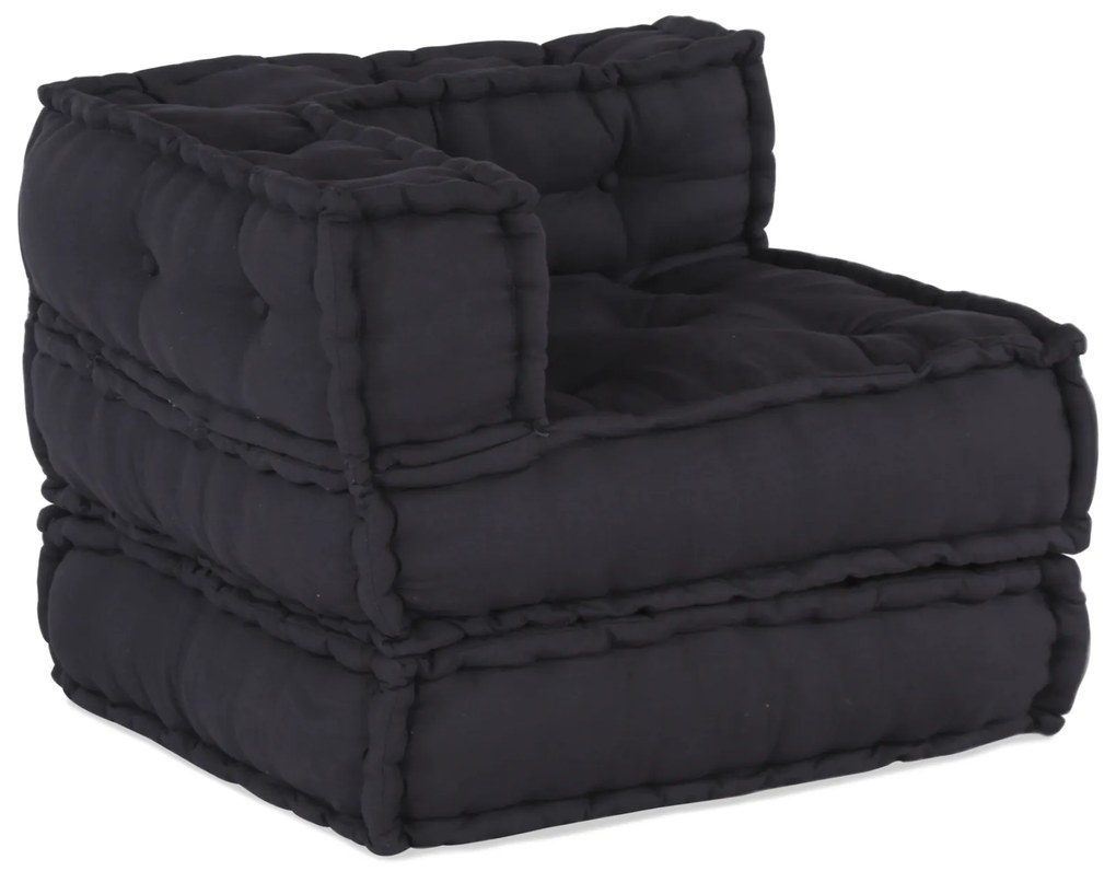 vidaXL Modular Pouffes - Σετ 2 σε Ανθρακί Ύφασμα