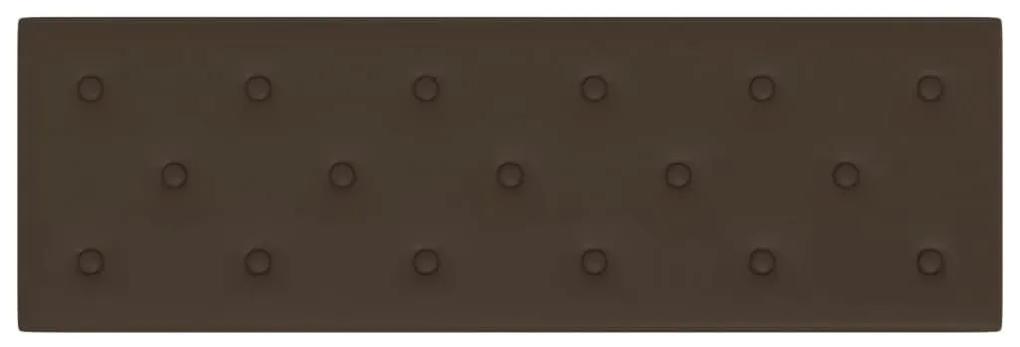 Πάνελ Τοίχου 12 τεμ. Καφέ 90 x 30 εκ. 3,24 μ² Συνθετικό Δέρμα - Καφέ