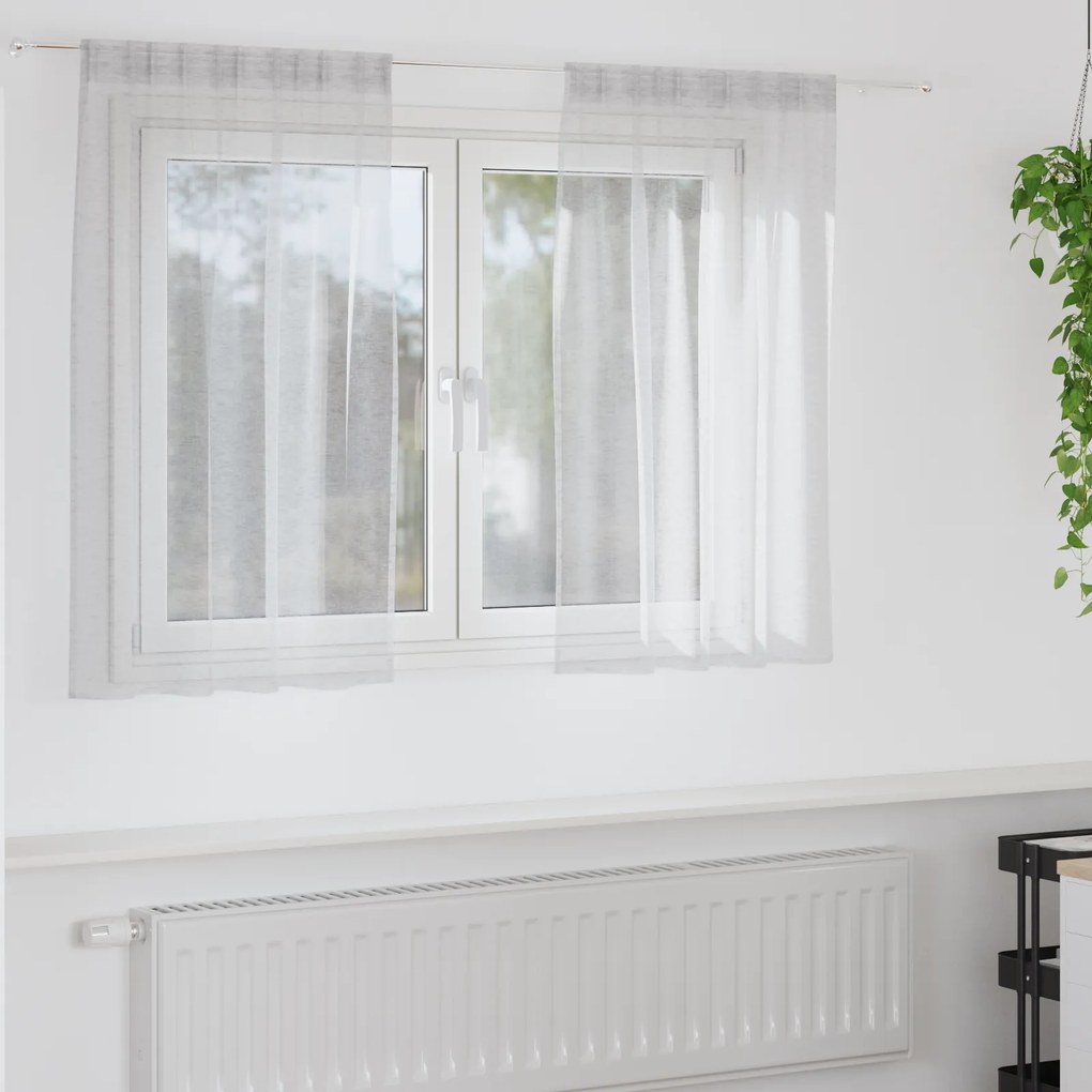 vidaXL Κουρτίνες 2 pcs Ανοιχτό γκρι 140 x 140 εκ. Πολυεστέρας