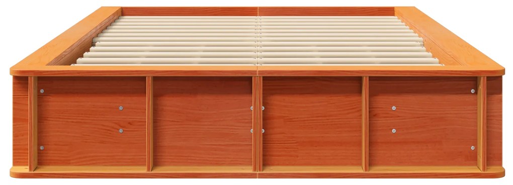 vidaXL Σκελετός Κρεβατιού Καφέ κεριού 140 x 200 cm Μασίφ ξύλο