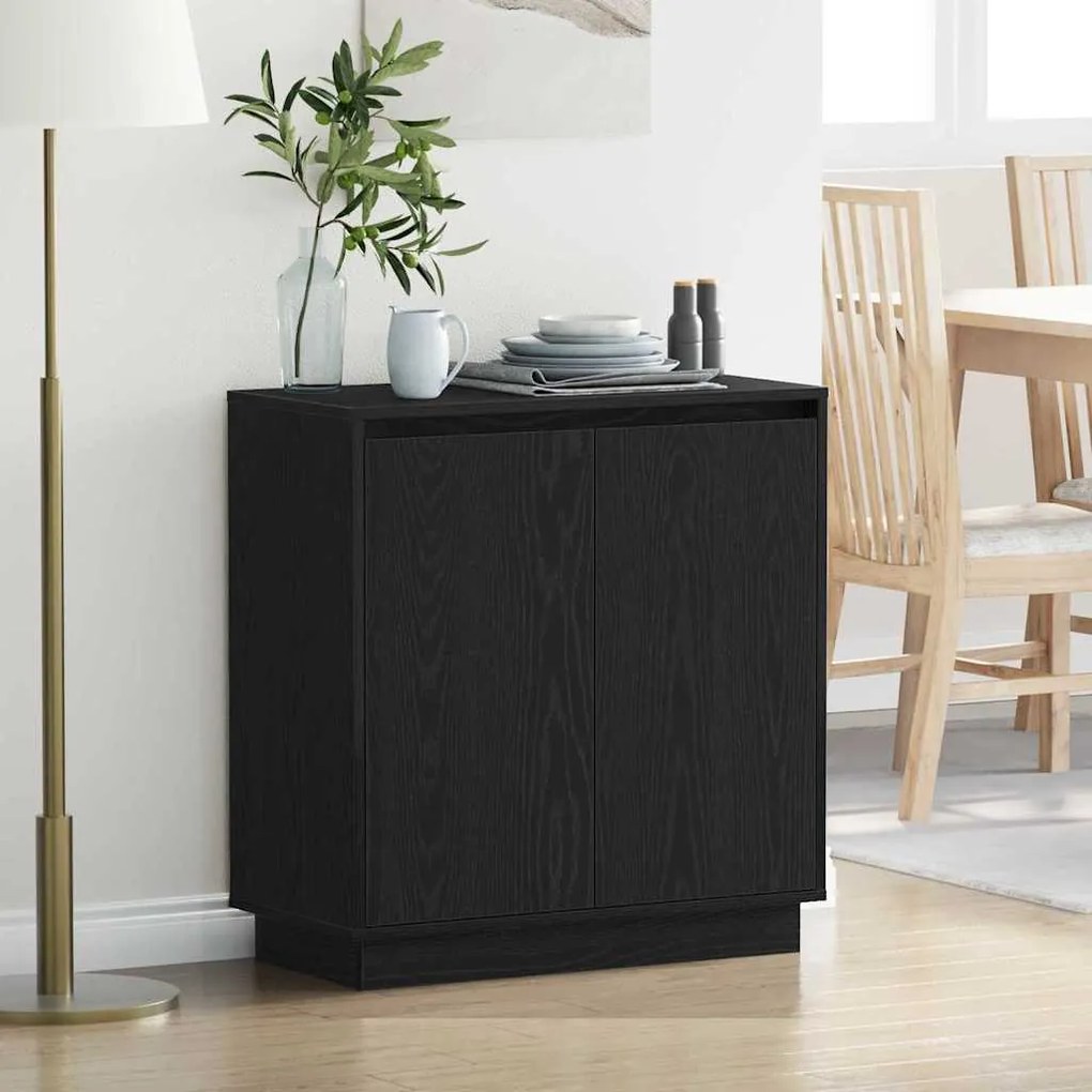 vidaXL Κομοδίνο Μαύρη Οξυά 71 x 34.5 x 75 εκ. Επεξεργασμένο ξύλο