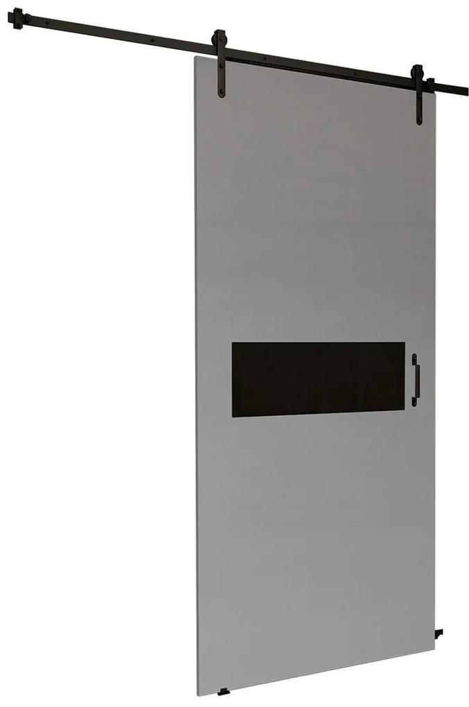 Συρόμενες πόρτες Dover 158, 37 kg, Μαύρο, Ανθρακί, Πλαστικοποιημένη μοριοσανίδα, Γκρι, Αλουμίνιο | Epipla1.gr