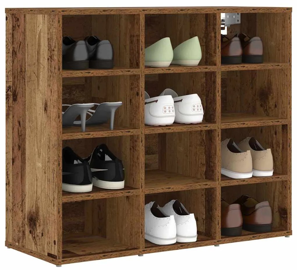 vidaXL Ντουλάπα Παπουτσιών με ράφι Παλιό ξύλο 77,5 x 30 x 67 εκ.