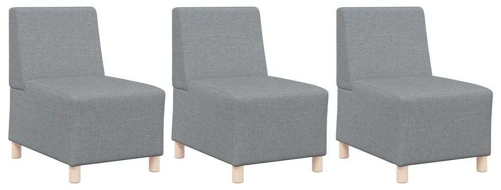 vidaXL Καθίσμα Σαλονιού 3 pcs Ανοιχτό γκρι 55 x 74 x 82 εκ. ύφασμα