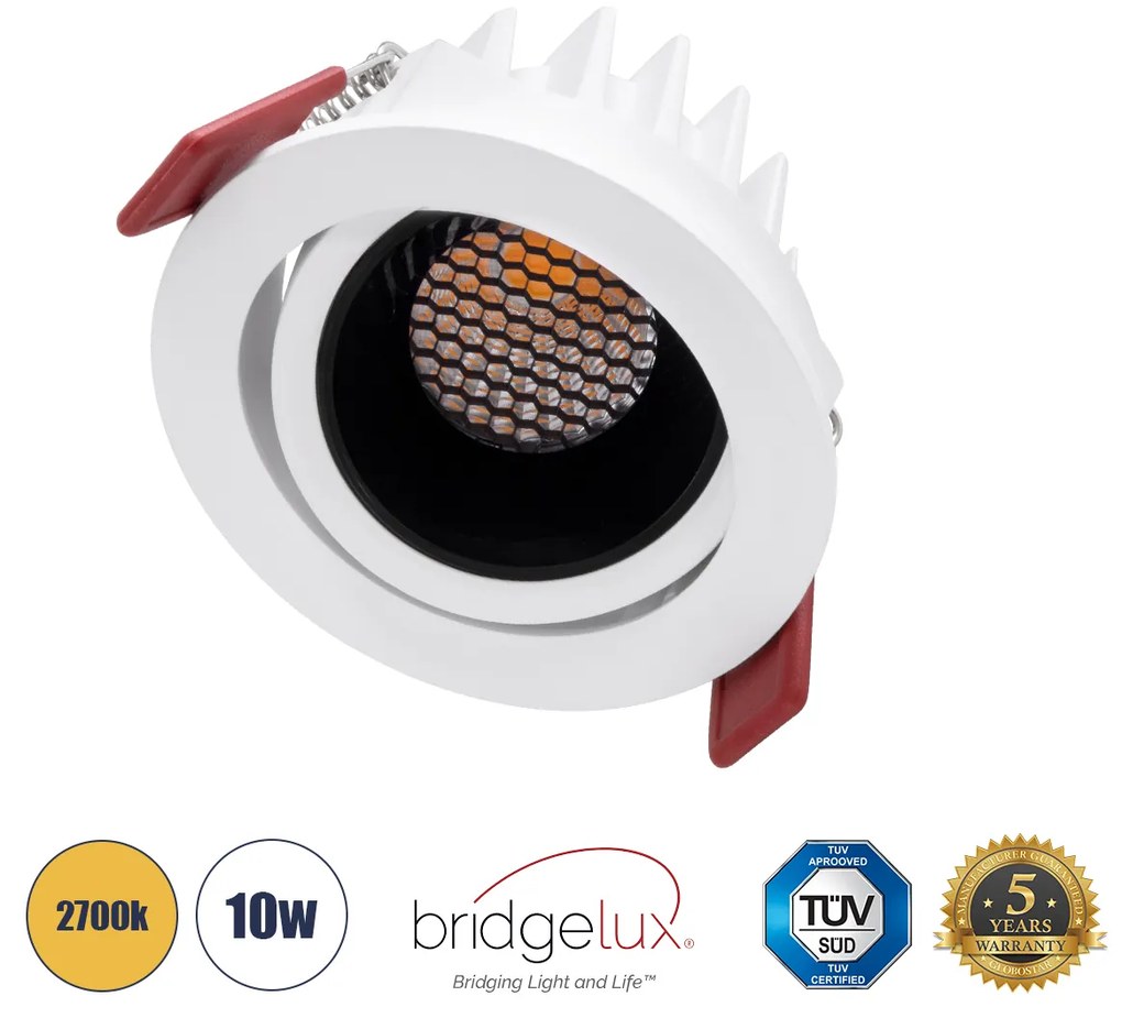 LEO-R 60283 Χωνευτό LED Spot Downlight TrimLess Φ8.5cm 10W 1250lm 38° AC 220-240V IP20 Φ8.5 x Υ6.6cm - Στρ