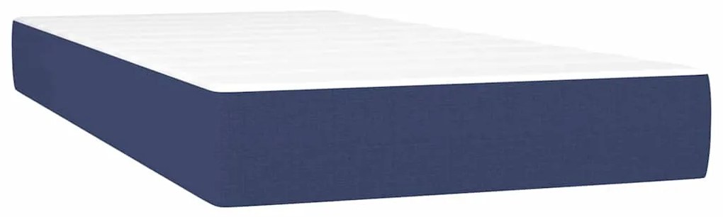 vidaXL Κρεβάτι Boxspring με Στρώμα Μπλε 120x190 εκ. Υφασμάτινο