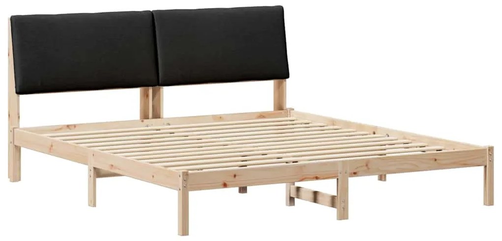 vidaXL Σκελετός Κρεβατιού με κεφαλάρι Καφέ και μαύρο 200 x 200 cm